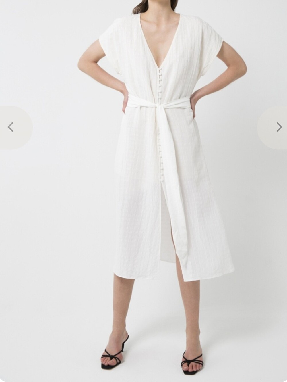 Third Form | Day Break Tie Front Dress In White Stripe Size S / US 4